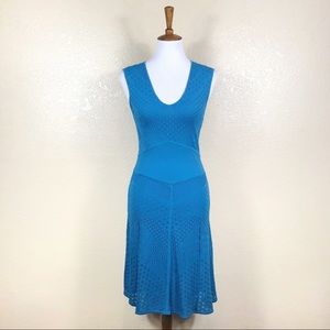 Catherine Malandrino Betty Pointelle Knit Dress Mediterranean Blue Small NWT